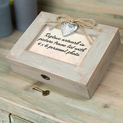 Cottage Garden Love with All My Heart Soul Natural Taupe Jewelry Music Box Plays You Light Up My Life