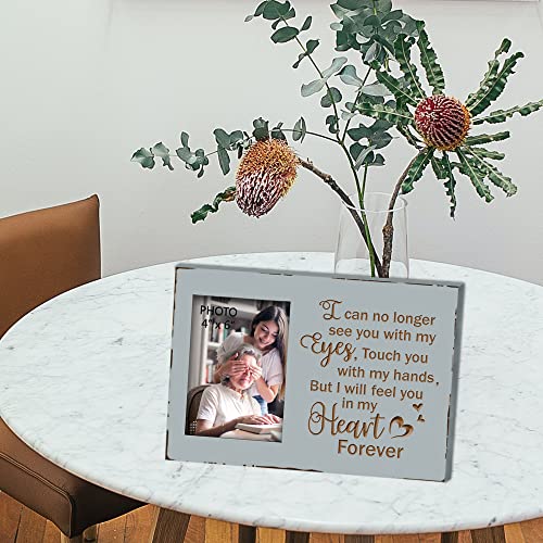Yudarte Wooden Engraved Memorial Picture Frame 4x6 Inches Photo - Bereavement Sympathy Grieving in Memory of Loved One Gifts - color: I can no longer