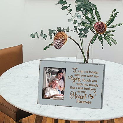 Yudarte Wooden Engraved Memorial Picture Frame 4x6 Inches Photo - Bereavement Sympathy Grieving in Memory of Loved One Gifts - color: I can no longer