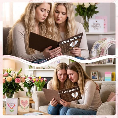 CY2SIDE Grandma Memorial Gifts Photo Album – 110PCS In Loving Memory of Grandma Wooden Scrapbook Kit Sympathy Gift for Loss of Grandmother, Bereavement Grief Album for Mother’s Day & Grieving Family - style: Memorial Grandma