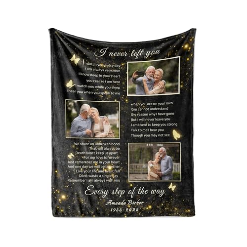 Vsmoedb Custom Memorial Blanket with Pictures for Loss of Loved One - color: Select04