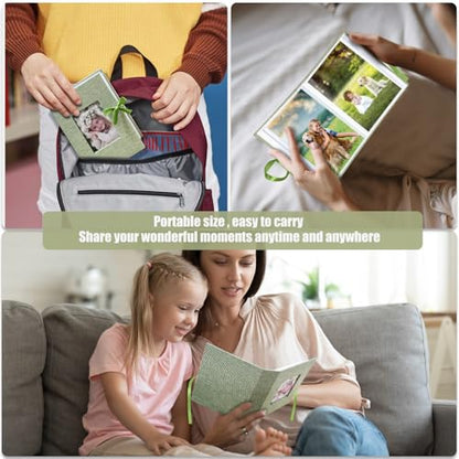 Photo Album 4x6 100 Pockets, Slip-in Picture Albums, Linen Cover Top Loader Vertical Pockets Albums for Baby, Kids Boy Girls, Wedding, Family, Anniversary, Grass Green - color: Grass Green, size: 100 Pockets white Bandage