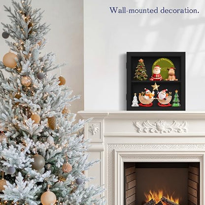 An&He 10x10 Shadow Box Frame Engineered Wood | with a 2.7" Usable Display Depth | Includes Acid-Free Backing Board, UV Resistant Acrylic, and Hanging Hardware-Black - size: Black 10x10