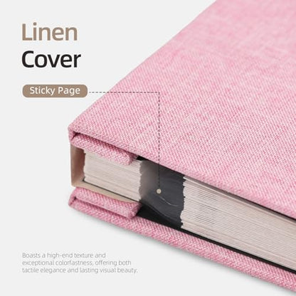 Vienrose Large Photo Album Self Adhesive for 4x6 5x7 8x10 Pictures Scrapbook Album DIY Scrap Book 40 Sticky Pages with A Metallic Pen | Scrapbook Album, 20 Sheets, 4x6 5x7 8x10 Photos, Metallic Pen, DIY Memory Book, Travel Photos, Birthday Gift - color: P