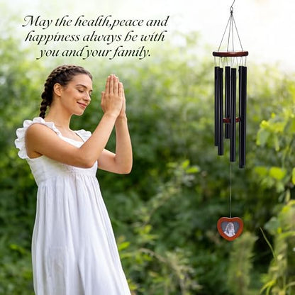 Memorial Wind Chimes, Personalized Sympathy Gifts for Loss of Loved One, Mother, Father, Brother, Sister (Black24inch) - color: Black24inch