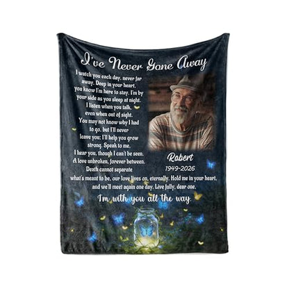 Vsmoedb Custom Memorial Blanket with Pictures for Loss of Loved One - color: Select16