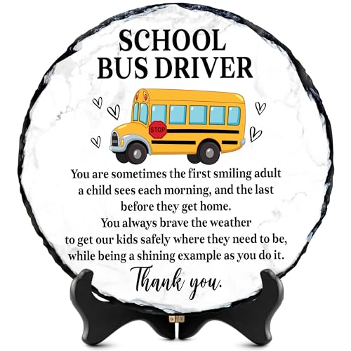School Bus Driver Appreciation Slate Plaque – Thank You Gift for Bus Helper or Transportation Hero, Meaningful Keepsake for Male or Female Driver - color: Bus Driver