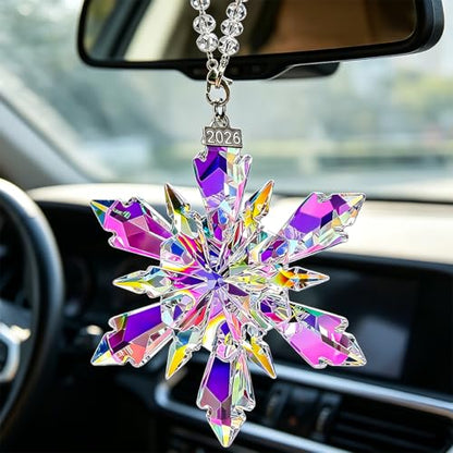 Christmas Ornaments 2026, Crystal Glass Snowflake Ornaments, Sparkly Pretty - color: Colorful Crystal