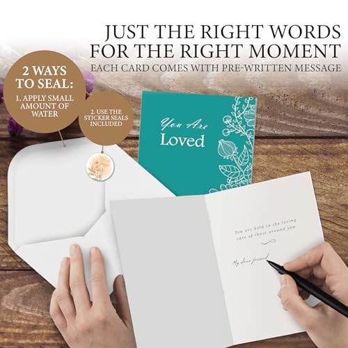 Box of Sympathy Cards with Envelopes - 24 Unique Designs, 4×6" - color: Unique