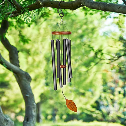 Outdoors Wind Chimes Sympathy Memorial for Loss of Loved One - Soothing Melodic Tones. Bamboo and Aluminum Chime Great as a Gift for Your Patio Porch Garden and Backyard (34.6" Black) - size: 34.6" Black
