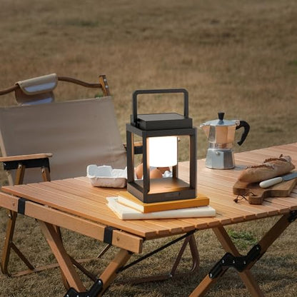 Outdoor Table Lamp, 3-Level Brightness LED Solar Table Lamp, Solar Lanterns Outdoor Waterproof Hanging for Patio Walking Reading Camping