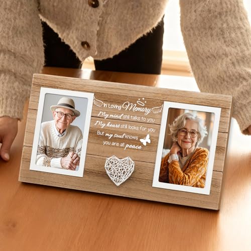 Memorial Gifts for Loss of Dad Mom, Sympathy Gifts for Loss of Dad, Memorial Day Decorations Picture Frame, Bereavement Remembrance Condolence Gift, In Memory of Loved One Gift, Holds 2pcs 4x6 Inches Photos - style: loss of loved one