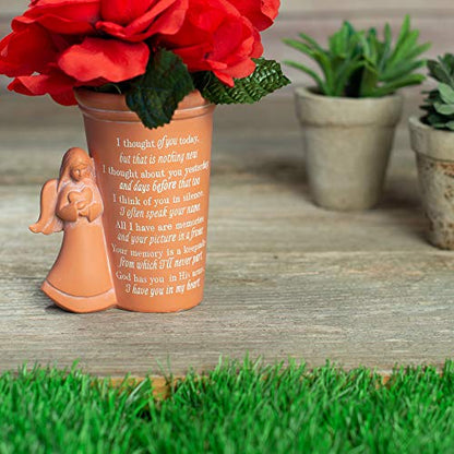 Dicksons Thought of You Burnt Orange Angel 4.25 x 5 Resin Decorative Outdoor Standing Planter Pot