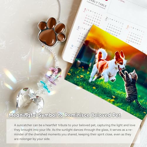 Dog Memorial Gifts, Pet Memorial Suncatcher, Loss of Dog Sympathy Gift - color: Coffee