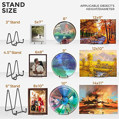 TR-LIFE Plate Stands for Display - 6 Inch Stand + Metal Frame holder stand Picture, Decorative Plate, Book, Photo Easel (2 Pack) - size: 6inch
