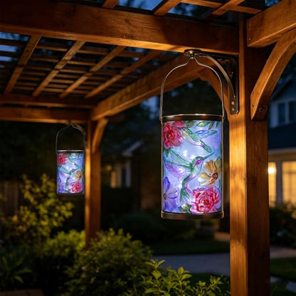 MUMTOP Hummingbird Solar Lantern Waterproof Outdoor Hanging Garden Light - color: Multicolor