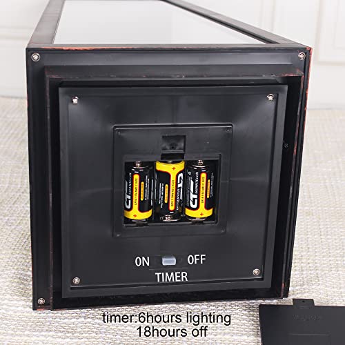 1Pack Decorative Big Lantern 25.2" H with Dancing Flame LED Timer Candle,ON/Off/Timer LED Candle with 6hours,Hanging Lantern for Outdoor Garden/Indoor Use. - size: Trapezoidal-giant 25.2"H