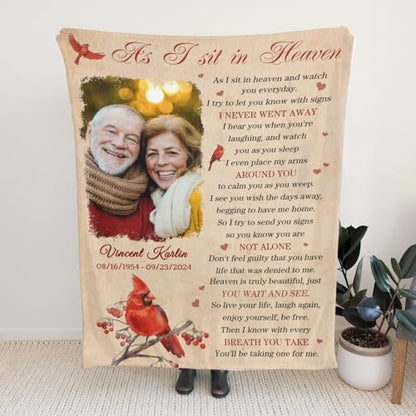 Personalized Memorial Blankets with Photos, in Memory of Loved One Gifts, Sympathy Bereavement Cardinal Blanket for Loss of Mom Dad Grandma Husband Son Daughter - color: New Arrivals-6
