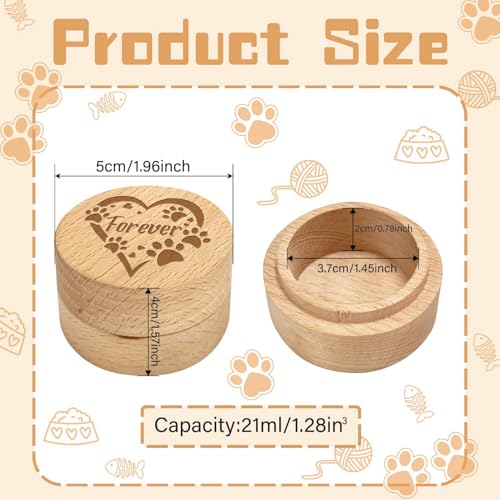 CREATCABIN Wooden Pet Fur Memorial Box Pet Keepsake Urn Animal Memorial Casket for Memorial Animal Retain Dogs Cats Hair Teeth Nails Ashes Fauna Funeral or Remembrance Home Decor 1.96x1.57 Inch Love - style: Love