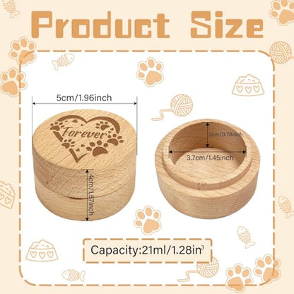 CREATCABIN Wooden Pet Fur Memorial Box Pet Keepsake Urn Animal Memorial Casket for Memorial Animal Retain Dogs Cats Hair Teeth Nails Ashes Fauna Funeral or Remembrance Home Decor 1.96x1.57 Inch Love - style: Love