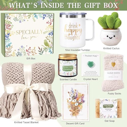 Get Well Soon Gifts for Women, Birthday Gifts for Women Care Package, Sympathy Gift Baskets Spa Gift Thinking of You Inspirational for Mom Her Sister Wife Girlfriend Grandma - color: Khaki