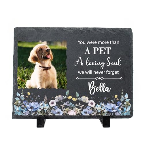 Custom Dog Memorial Stone for Loss Pet, Garden Rocks - color: Memorial 1