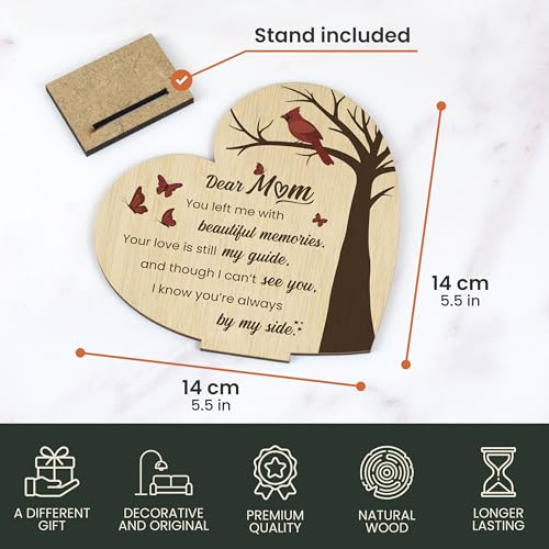 Memorial Plaque for Loss of Mother Wooden Sympathy Sign in Loving Memory of Mom Bereavement & Condolence Gift - color: Loss of a Mother