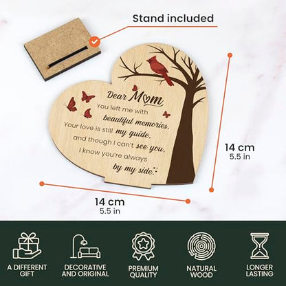 Memorial Plaque for Loss of Mother Wooden Sympathy Sign in Loving Memory of Mom Bereavement & Condolence Gift - color: Loss of a Mother