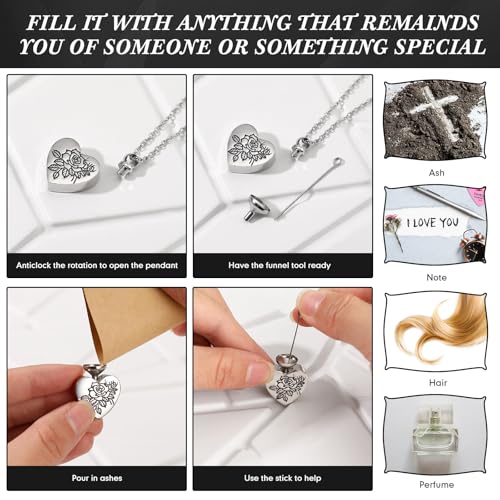Ecation 15 Pcs Urn Necklace for Ashes Women Cremation Jewelry - color: Purple