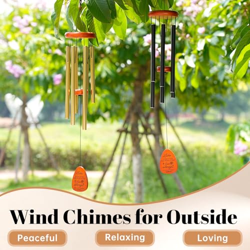 Sympathy Gifts for Loss of Loved One Memorial Wind Chimes Sympathy/Bereavement/Memorial Gifts for Loss of Mom Dad Husband, Grief Remembrance Condolences Gifts for Women, 32" Black - size: 32" Black
