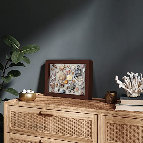 Americanflat 8.5x11 Shadow Box Frame with Shatter-Resistant Glass - Silhouette Collection - Large Shadow Box Display Case for Tabletop and Wall Display - Mahogany with Soft Felt Back | Shatter-resistant glass, 1.5 inch interior depth, hangs vertical or ho