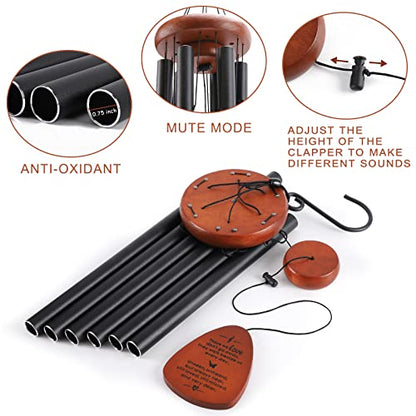 Memorial Wind Chimes, Sympathy Gift for Loss of Loved One, Outdoor Garden | A heartfelt sympathy gift and memorial wind chime with soothing sounds, bringing comfort, peace, and lasting remembrance - size: Black - Teardrop Design