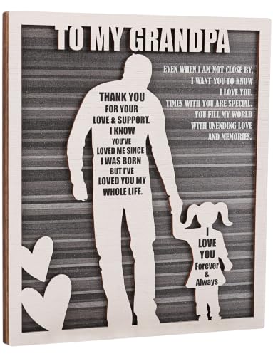 Rustic Grandpa and Granddaughter Sign - Gifts for Grandpa from Granddaughter Ideal for Father's Day, Birthdays, Grandparents Day, Christmas - style: Grandpa & Granddaughter