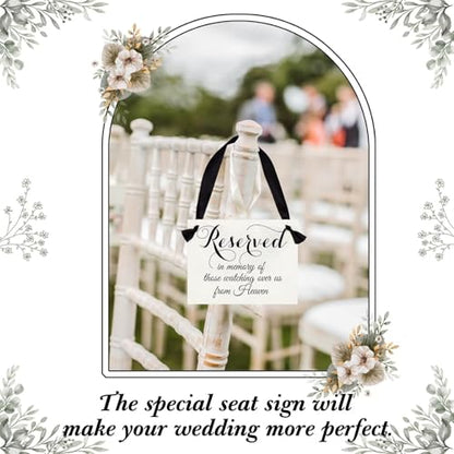 Wedding Memorial Sign in Memory of Parents Family Friend Celebrating from Heaven Ceremony Seat Banner Reserved Chair Signs - style: Reserved Chair Signs