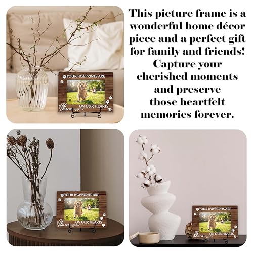 YSTEP Dog Memorial Picture Frame, Pet Loss Gift, Memorial Sympathy & Bereavement Gifts for Loss of Dogs, Pet Memorial Frame, Dog Wooden Photo Frames 4x6 In -G02 - style: Style 2