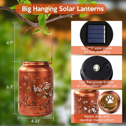 Dog Memorial Solar Lanterns Pet Passing Away Memorial Gifts for Loss of Dog | Paw Angel Sympathy Remembrance Bereavement Outdoor Pet Funerary Grave Decor