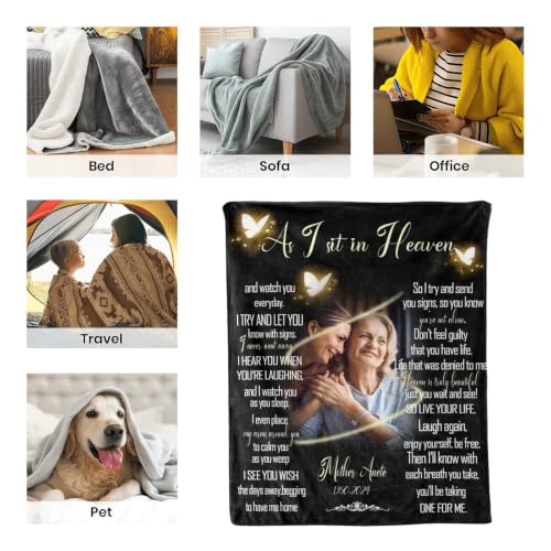 Personalized Memorial Blanket for Loss of Loved Dad Mom Husband Wife - color: Memorial Blanket 05