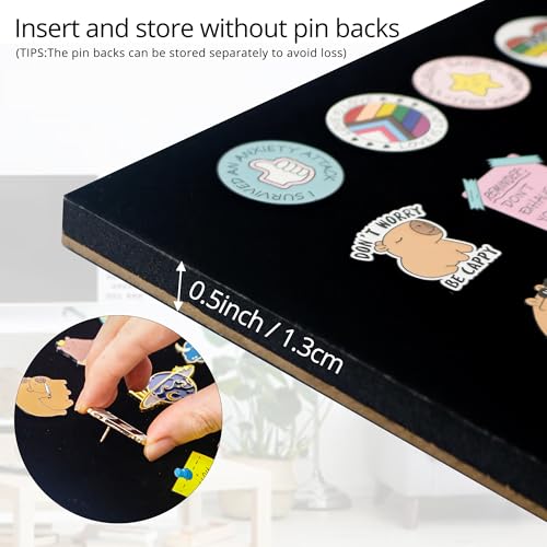 GMFrames 12x16 Enamel Pin Display Case, Pin Collection Display Frame with Real Glass, Shadow Box for Wall and Tabletop, Pin Holder Black - color: Black, size: 12x16