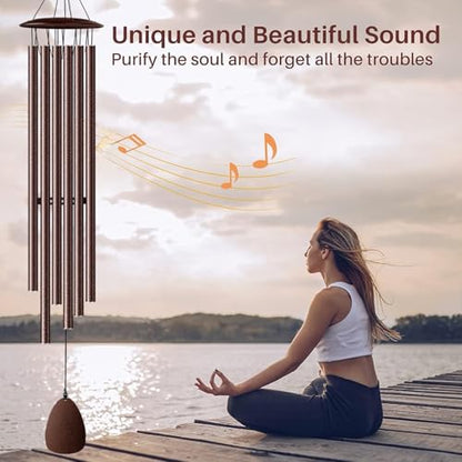 Wind Chimes for Outside, 46" Bronzed Wind Chimes Gifts for Women Christmas Birthday Retirement Thank You and Any Occasion, Memorial Sympathy Gift for Loss Loved One - size: Bronze-46 Inch-6 Tubes