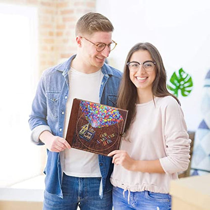 Scrapbook Photo Album Our Adventure Book Embossed Hard Cover | Movie Up Travel Memory Book for Anniversary Wedding Travelling Baby Shower Gifts - color: Adventurebook Ball