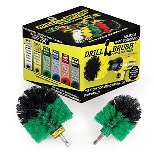 Drill Brush Household Cleaner - Kitchen Sink Scrub Brush - Frying Pan Brush | Drill Powered Kitchen Cleaning Supplies - Kitchen Scrubbing Accessories - Oven Cleaning Tool - Stovetop Scrubber Brushes - color: Green