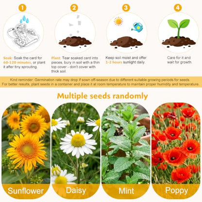80 Pcs Plantable Wildflower Seed Paper Greeting Card, Gift Tags-4 Styles - style: 80Pcs-Flower Cards