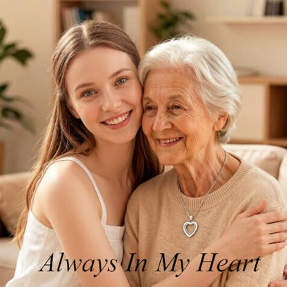 zeqingjw Glass Cremation Jewelry Necklace for Ashes Heart Memorial Lockets for Ashes Stainless Steel Keepsake Urn Ashes Pendants - color: Silver-Always in my heart
