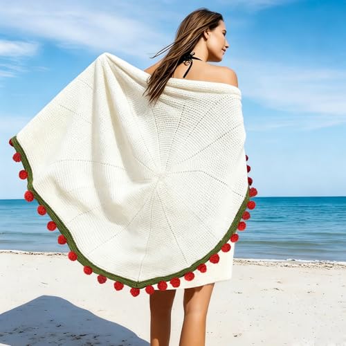 Premium Crochet Flower Bouquet Blanket Rose Red Birthday Gifts for Women | Unique Gifts for Mom Wife Grandma Girlfriend Handmade Knitted Throw Blanket, Get Well Gifts for Women After Surgery, 51in - color: Red Rose