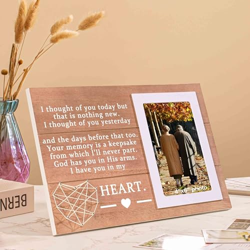 NZY Memorial Gift,Sympathy Gift for the Loss of a Loved One,Wooden Picture Photo Frame,Fits 6"x 4" Photo,Remembrance Present,Condolence Bereavement Present,I Thought of You Today