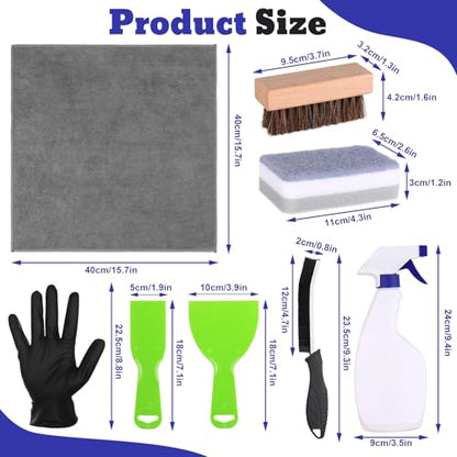 13 Pcs Headstone Cleaner for Grave Tombstone Cleaning Tools Granite and Stone Daily Cleaner with Spray Bottle,Scrub Brush,Sponge,Towel,3 Disposable Gloves,Crevice Brush,2 Plastic Scrapers