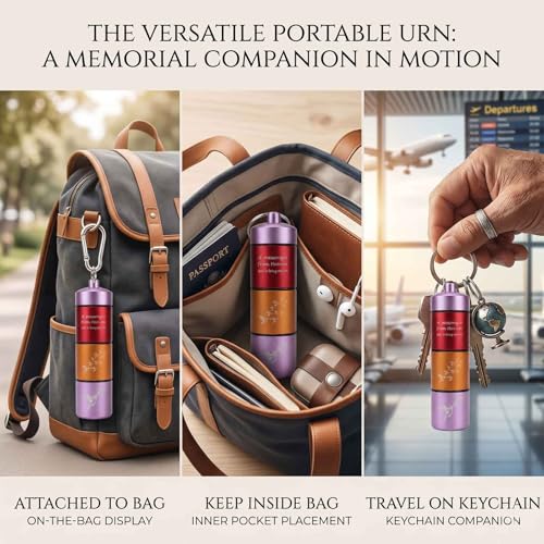 4-Tier Scattering Urn, Stackable Travel Urn TSA Approved, Aluminum Alloy | Hummingbird carving pattern, Thread Sealing, Metal Hanging Loop, for Sharing Ashes, Travel Memorials, and Scattering - color: 4 Layer