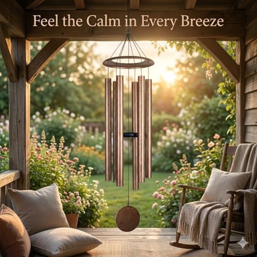 HOHIYA 50" Extra Large Outdoor Wind Chimes Deep Tone Aluminum - size: 50inch Copper Vein