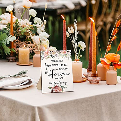 Yulejo Floral Memorial Wedding Sign Heaven Wasn't So Far Away for Wedding