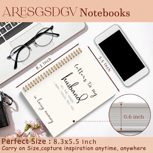 Grief Journal for Loss of Husband, Memorial Gifts Notebooks for Note Taking, Loss of Husband Sympathy Gift, Letters to My Husbands Spiral Notebook 5.5x8.3 Inch - color: Husband White